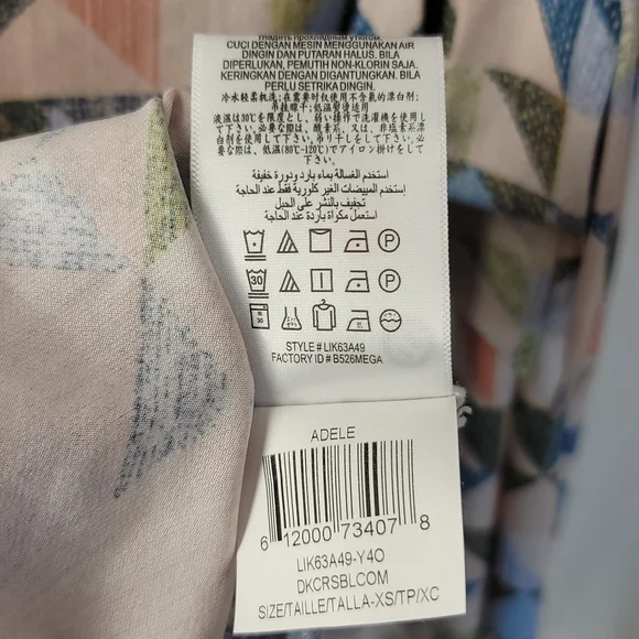 BCBGMaxAzria Adele Wrap Dress, patchwork design, women's XS Tall - Picture 5 of 5